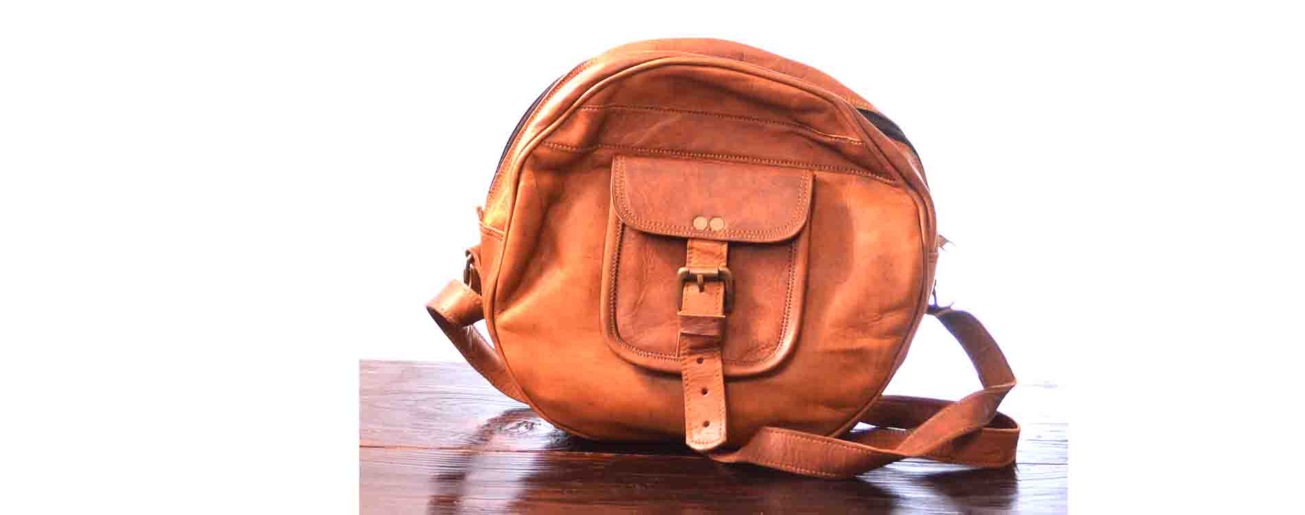Rhinoland Unisex Vintage Syle Genuine Brown Leather Cross Body Shoulder Bag Handmade Purse by Rhinoland